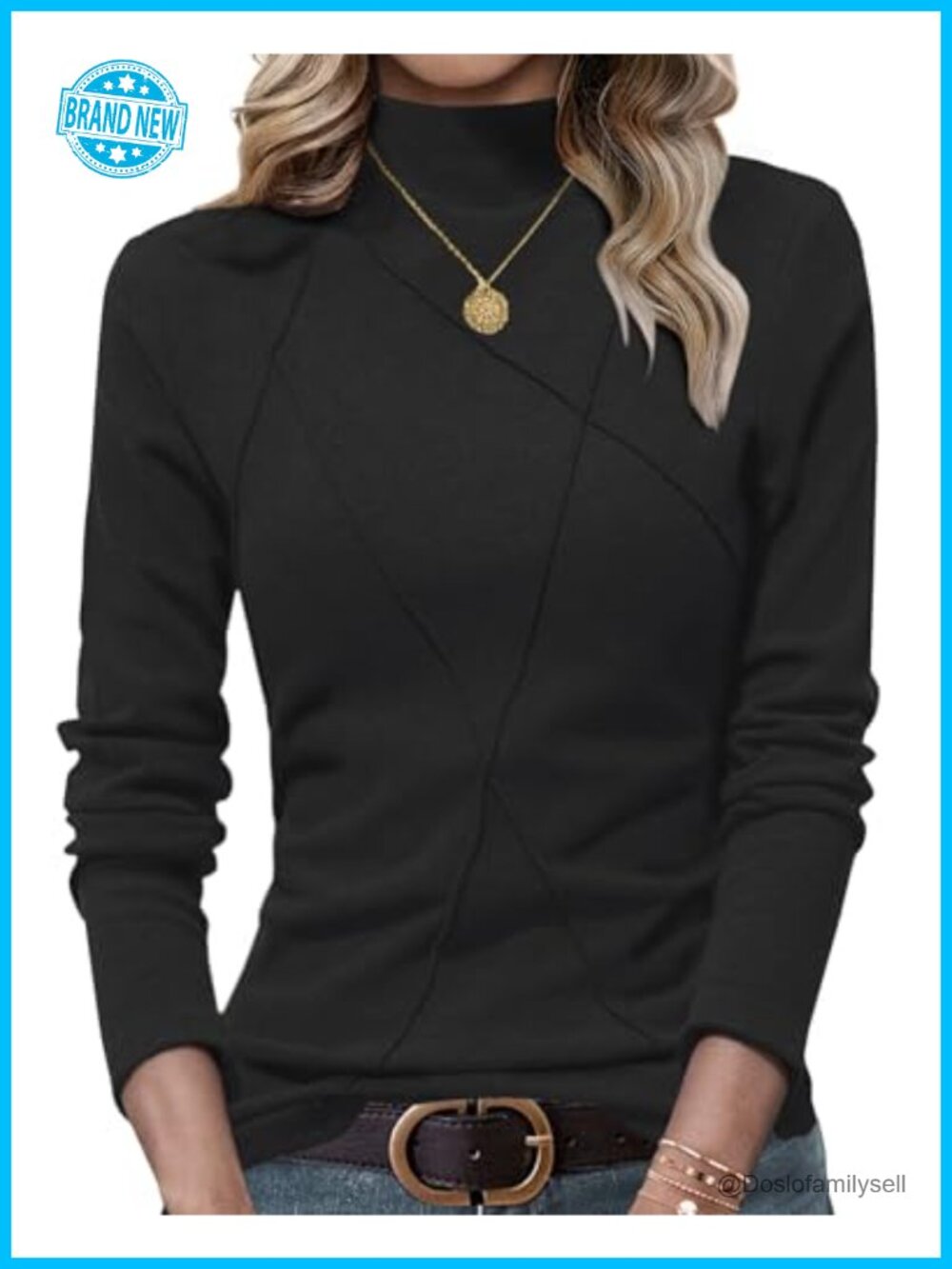Mock Turtleneck Long Sleeve Tunic Top Womens Pullover